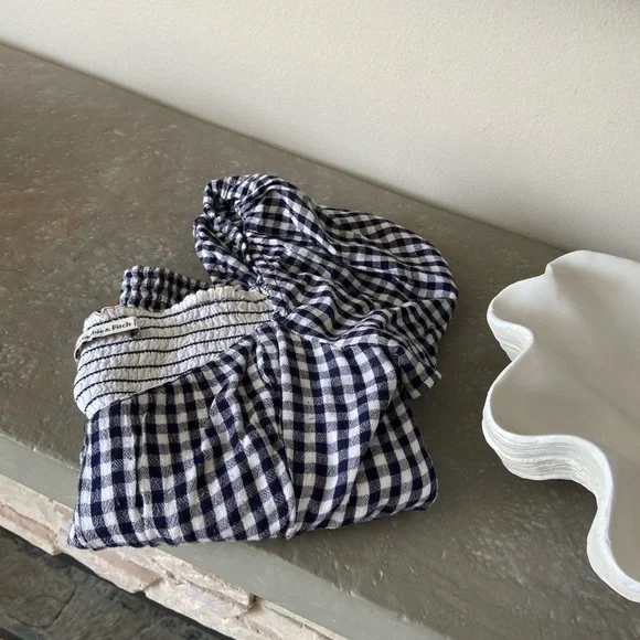 Gingham Top with Flutter Sleeves - Picture 8 of 8